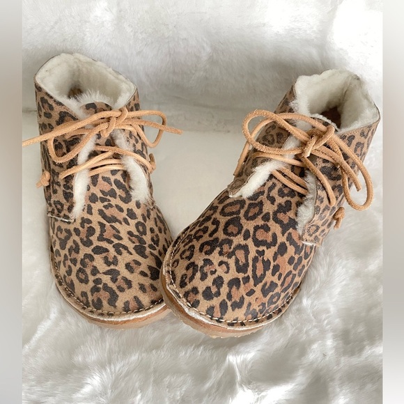 BEEK Goose Shearling Booties Boots Sherpa Lined Leopard $395 Anthropologie - Picture 2 of 10